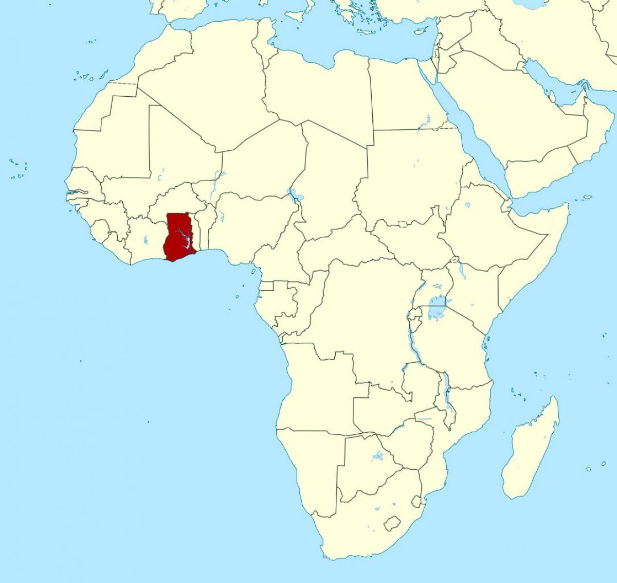 карта на африка покажува гана