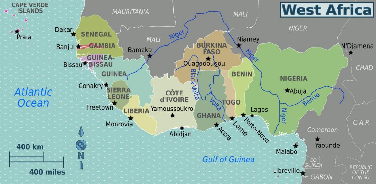 Карта на гана западна африка