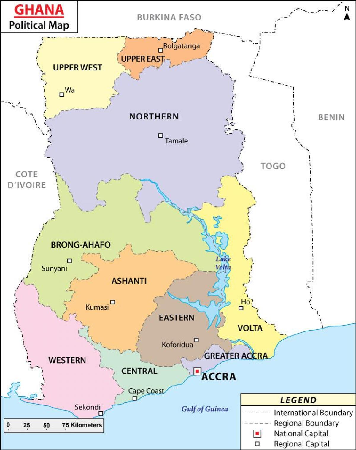 Карта на политичката гана