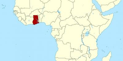 Карта на африка покажува гана