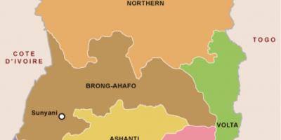 Гана мапата и региони
